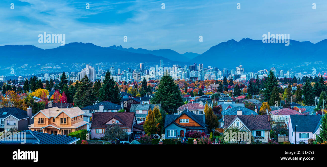 Neighbourhood. West 26th Ave and Cambie looking north, Vancouver, British Columbia, Canada Stock Photo