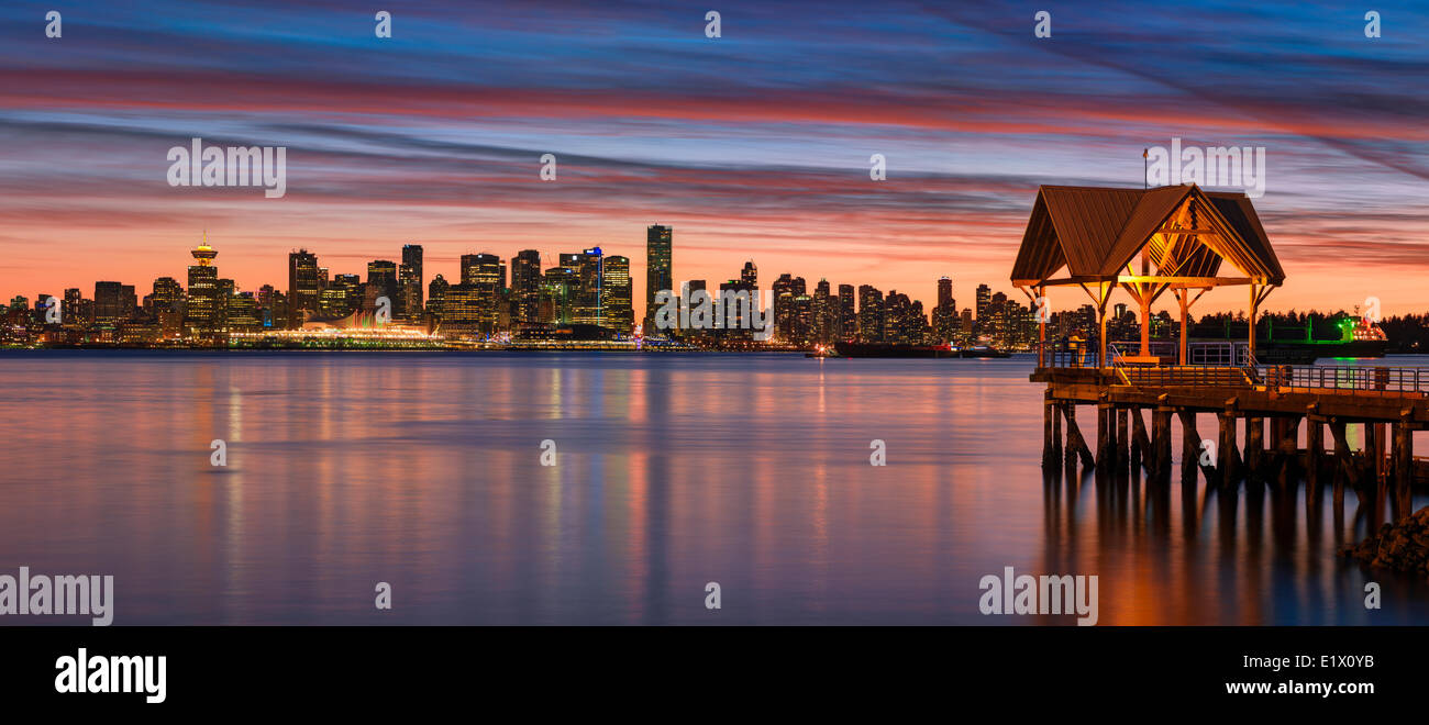 Vancouver skyline from Waterfront park, Vancouver, British Columbia, Canada Stock Photo