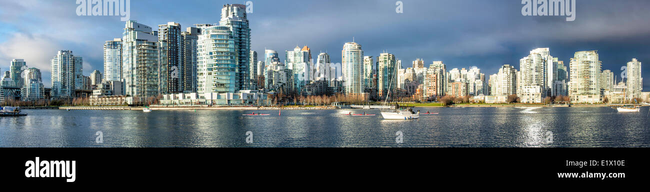 False Creek. An late afternoon view of downtown Vancouver's Yaletown skyline .Vancouvers  False Creek. British Columbia, Canada. Stock Photo