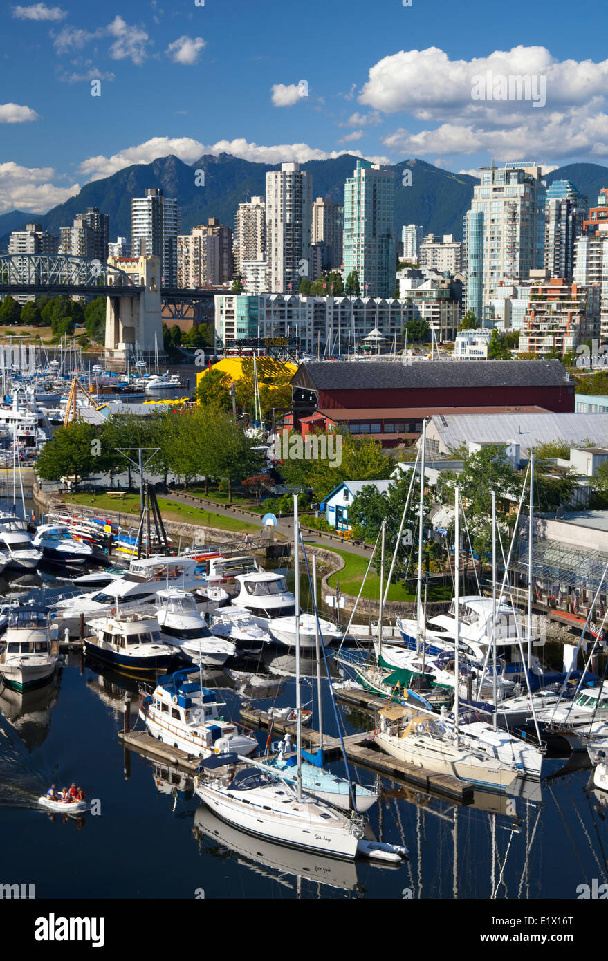 Granville Island at False Creek, Vancouver, British Columbia, BC Stock Photo