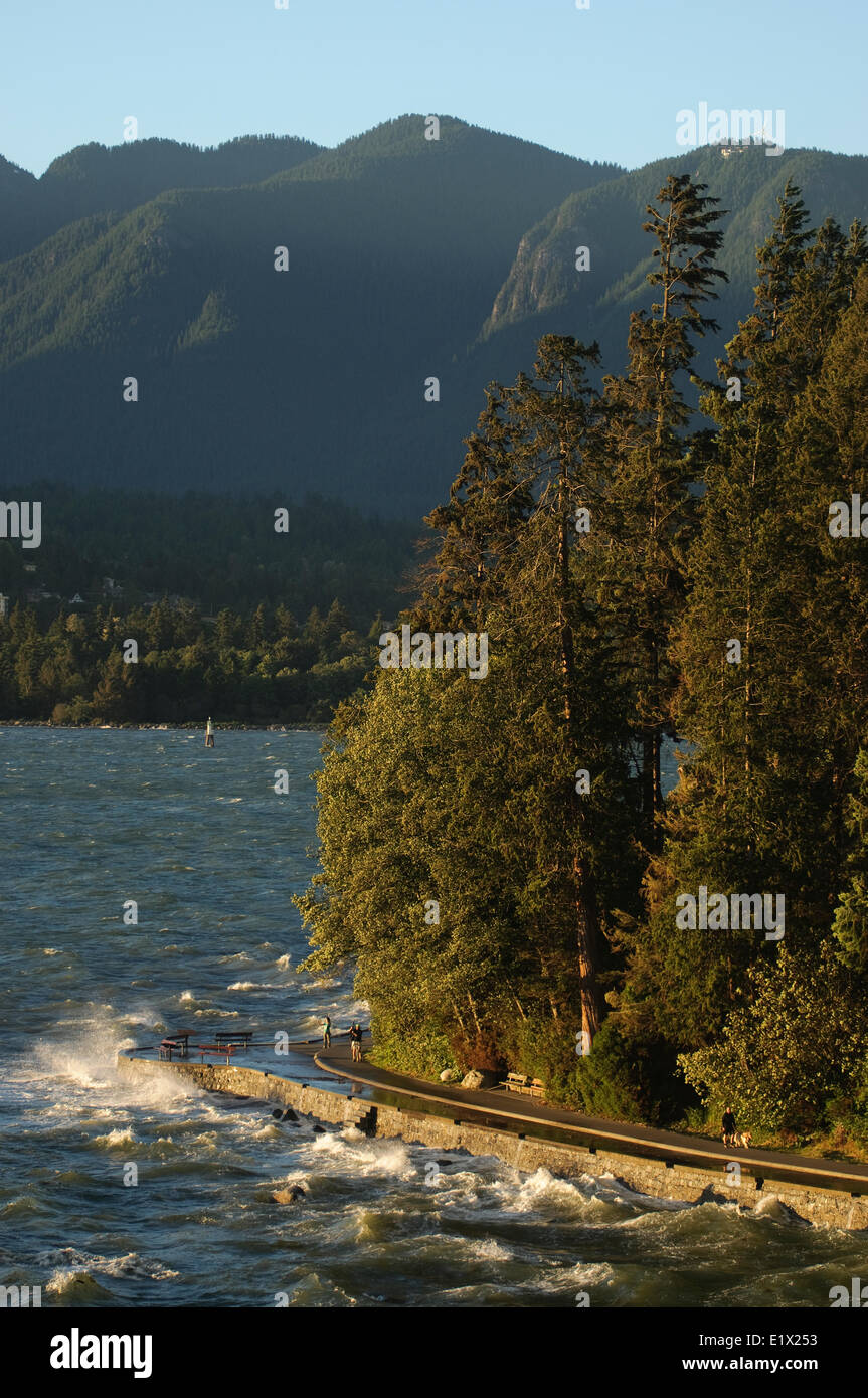 Stanley Park Seawall near Siwash Rock. Vancouver, British Columbia. Canada Stock Photo