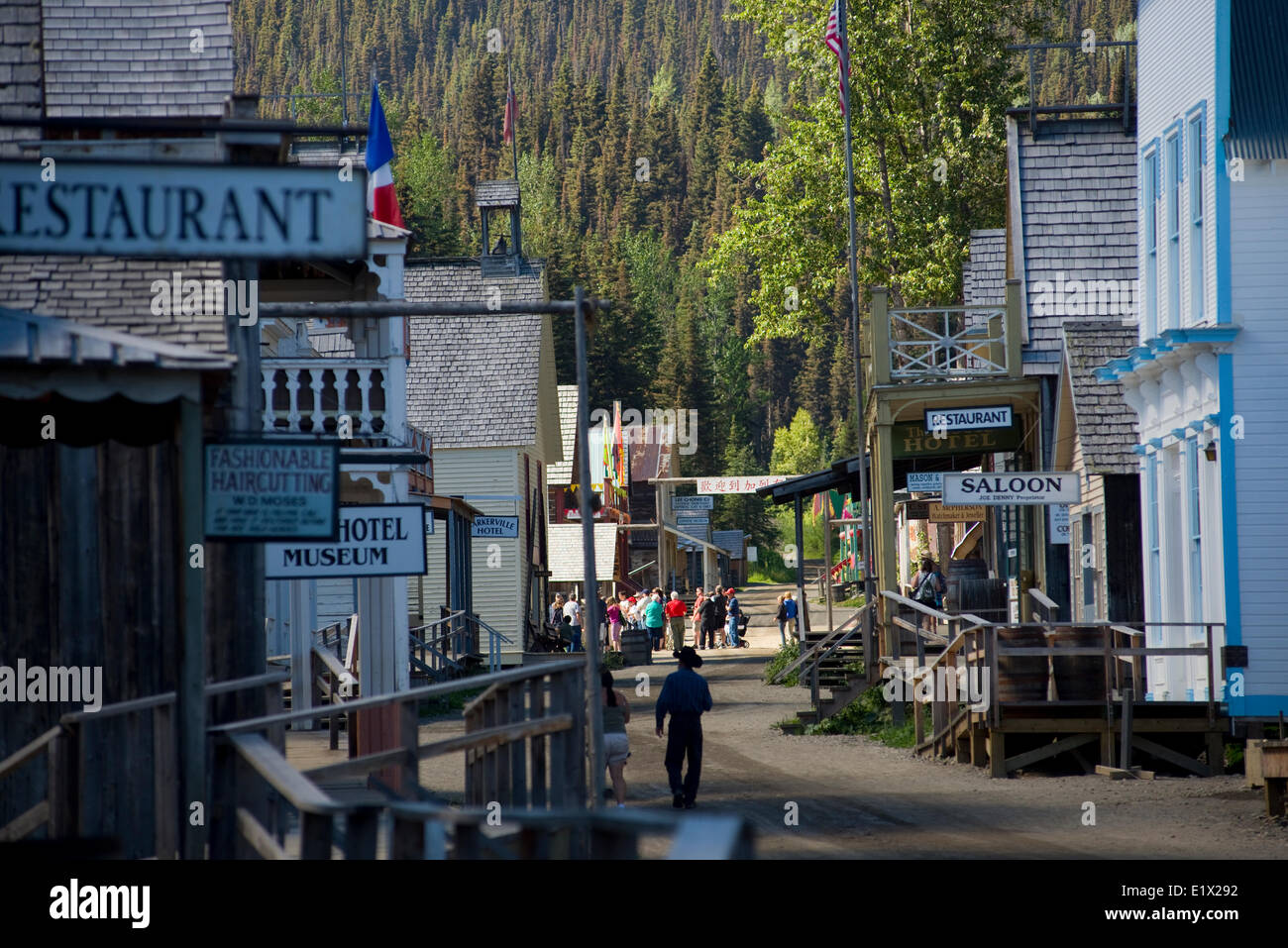 Historic gold rush townsite of Barkerville, Cariboo Region, British Columbia, Canada Stock Photo