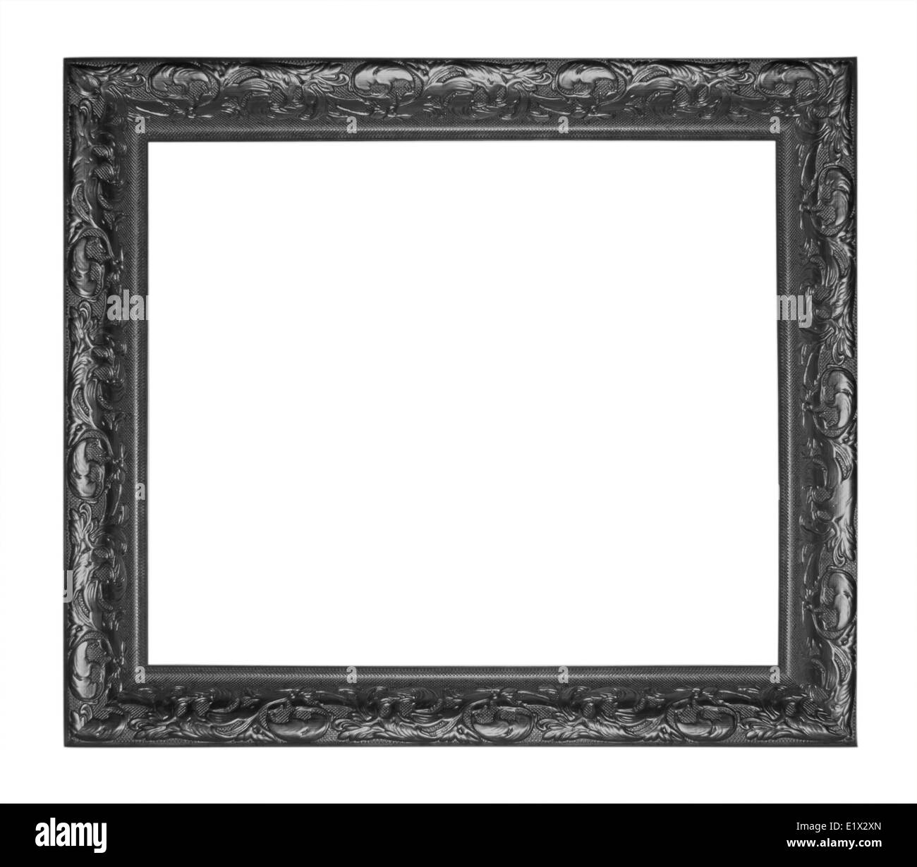 Black wood picture frame Isolated on white background Stock Photo - Alamy