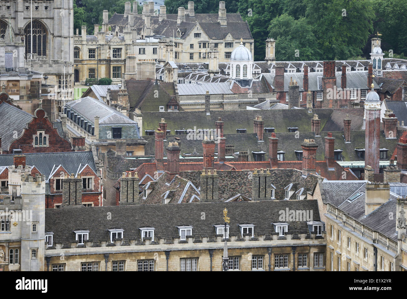THE CITY OF CAMBRIDGE UNIVERSITY ROOFTOPS AND SPIRES Stock Photo