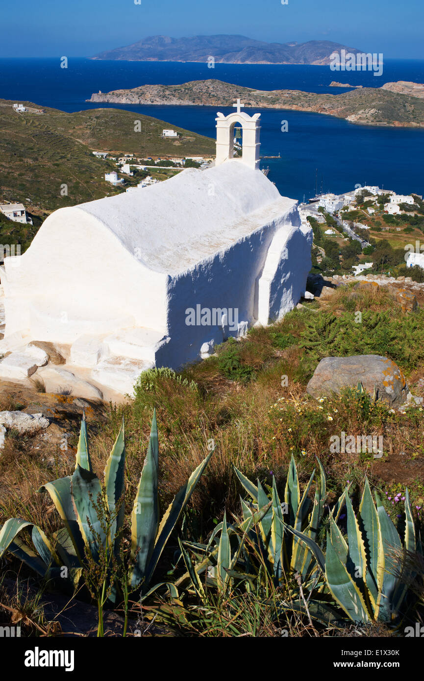 Greece, Cyclades, Ios island, church near Chora Stock Photo