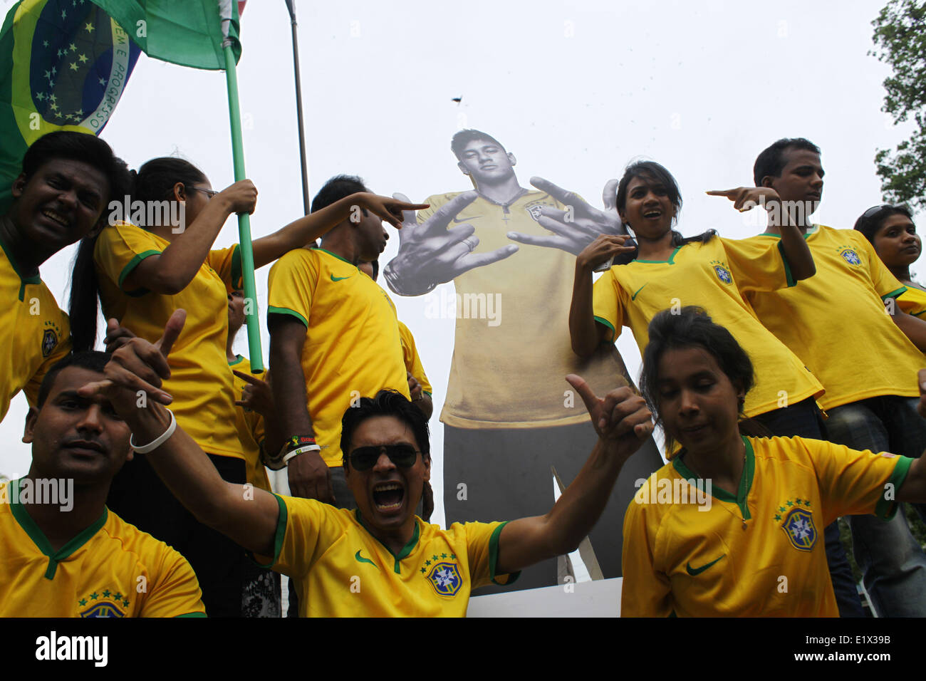 June 10, 2014 Dhaka, Bangladesh Fans of Brazil football team Fans