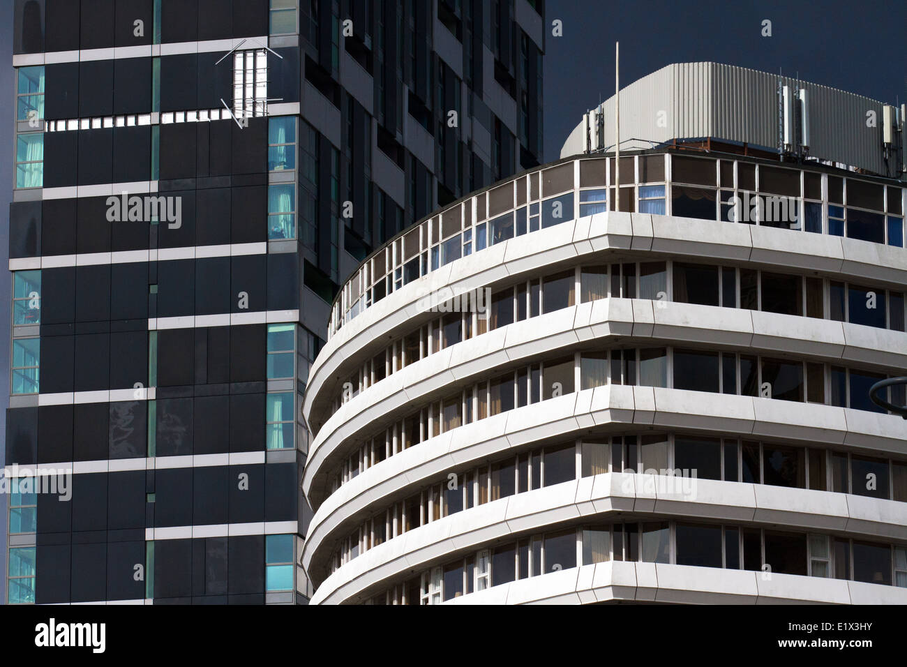 Atlantic Tower and Unity Building. The sunlit buildings of Liverpool