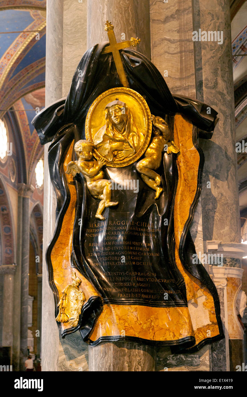 Memorial to Maria Raggi, a sculpture by Bernini; The Church of Santa