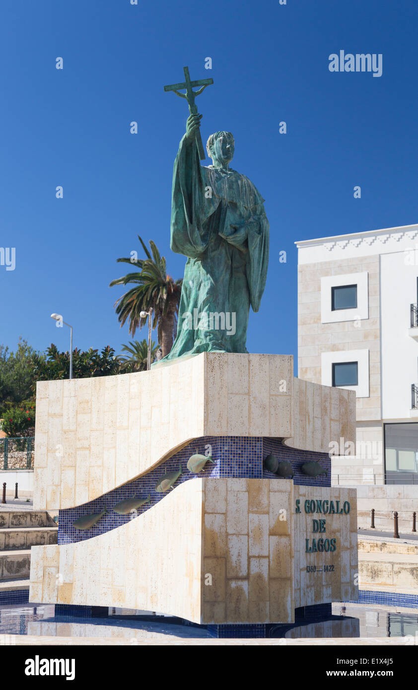 Statue of Sao Goncalo, Lagos. Algarve, Portugal Stock Photo