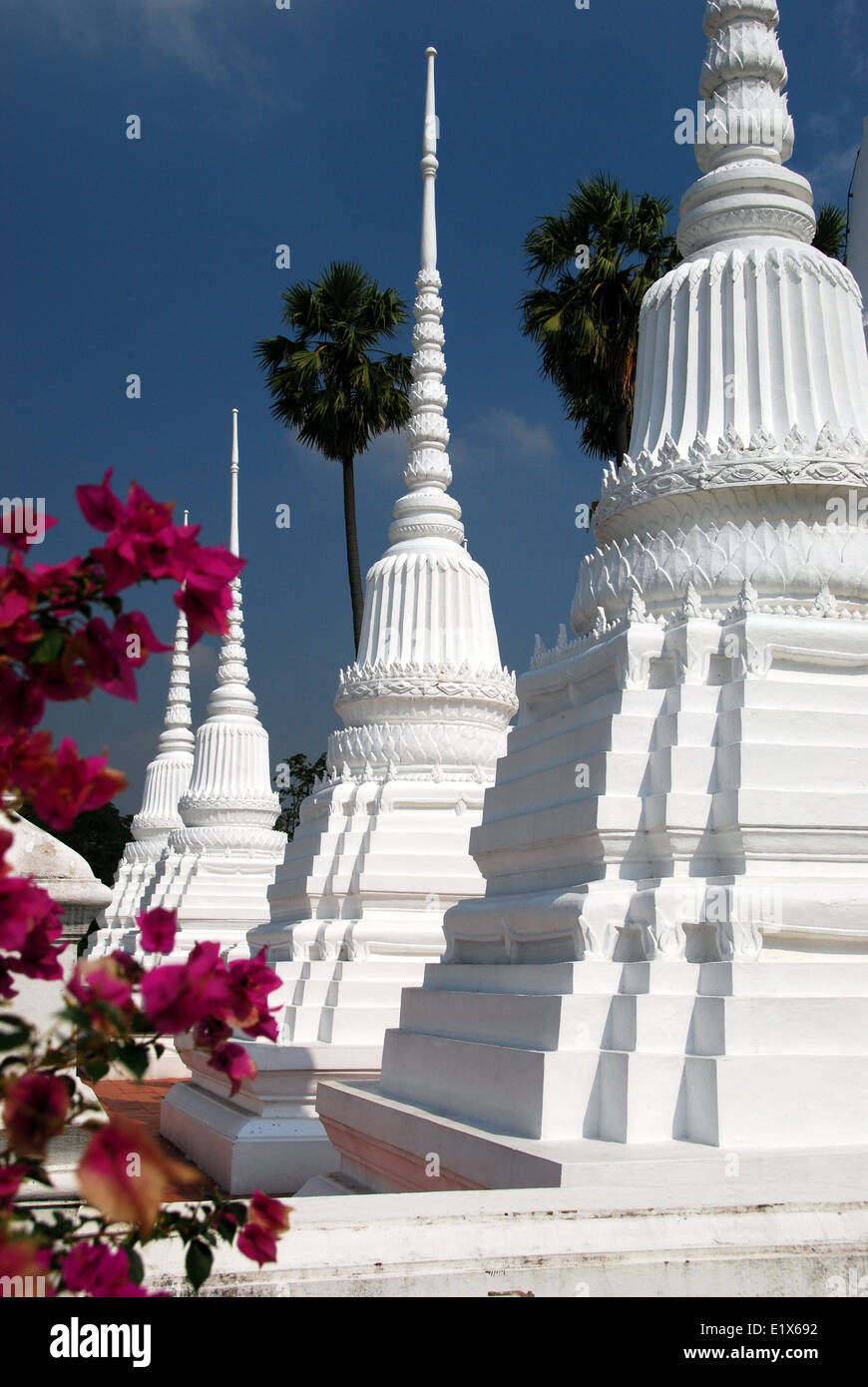 AYUTTHAYA, THAILAND:  Chedis at Wat Suwan Dararam Stock Photo