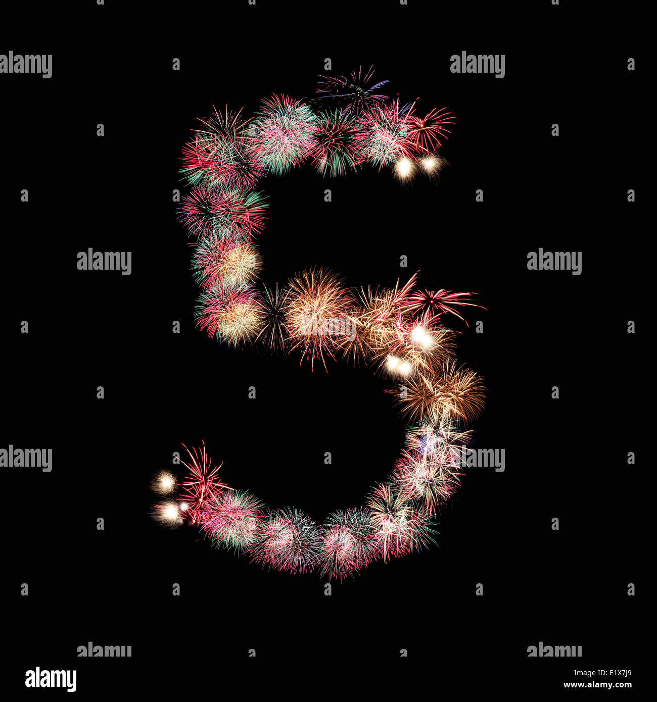 fireworks or firecracker of arrangement to be at number five. Stock Photo
