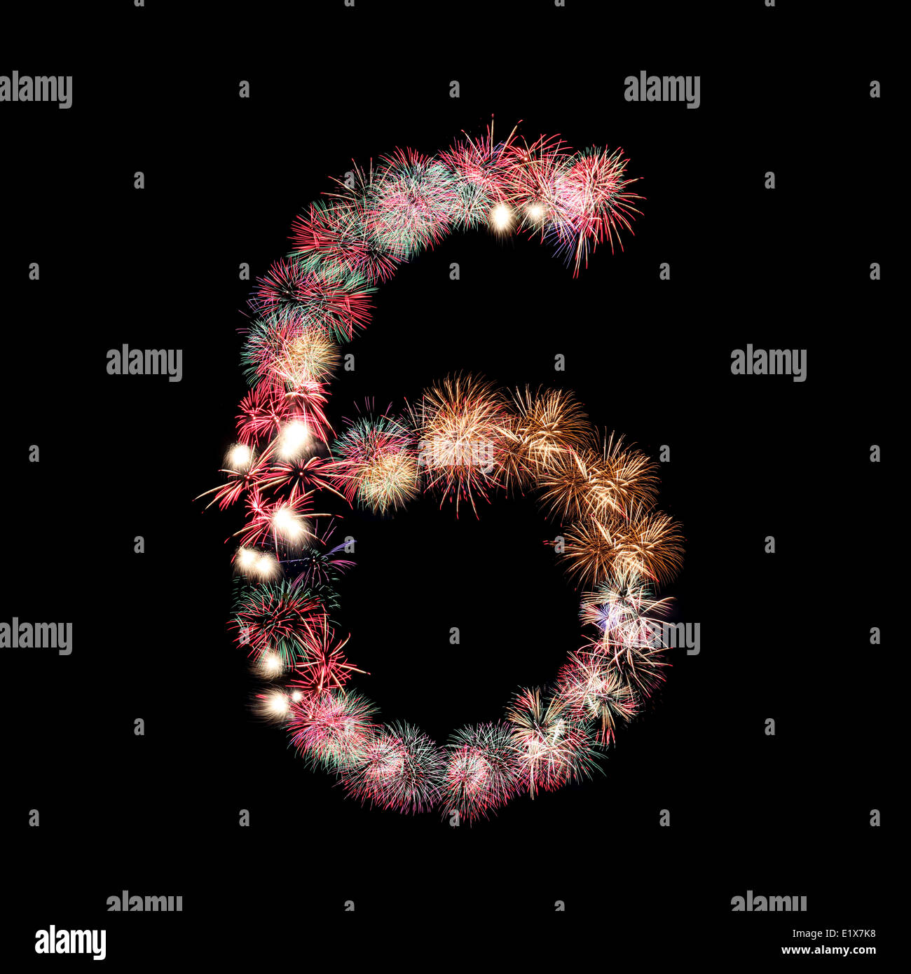 fireworks or firecracker of arrangement to be at number six. Stock Photo