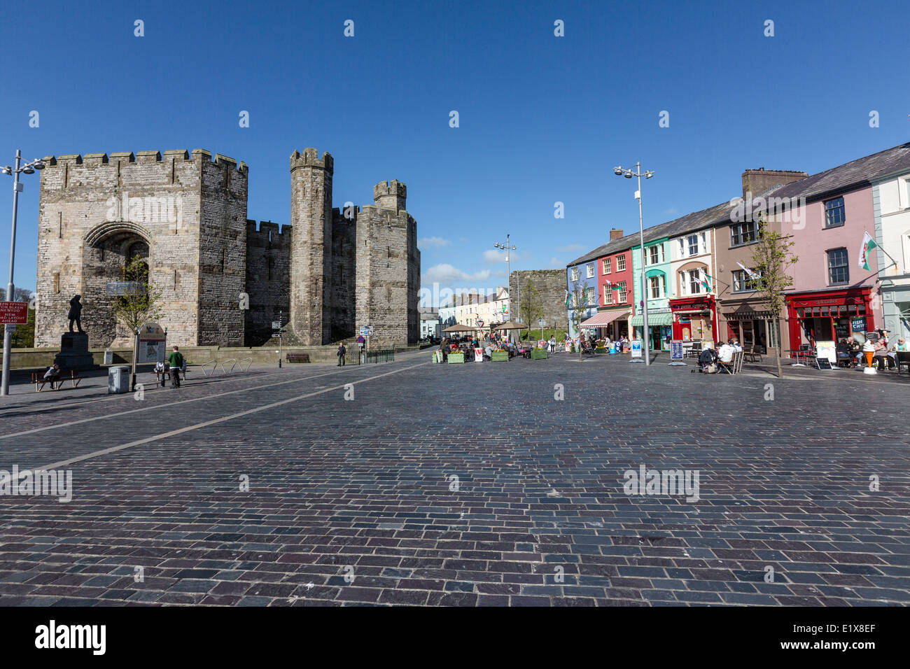 Caernarfon Castle, Town Square Stock Photo