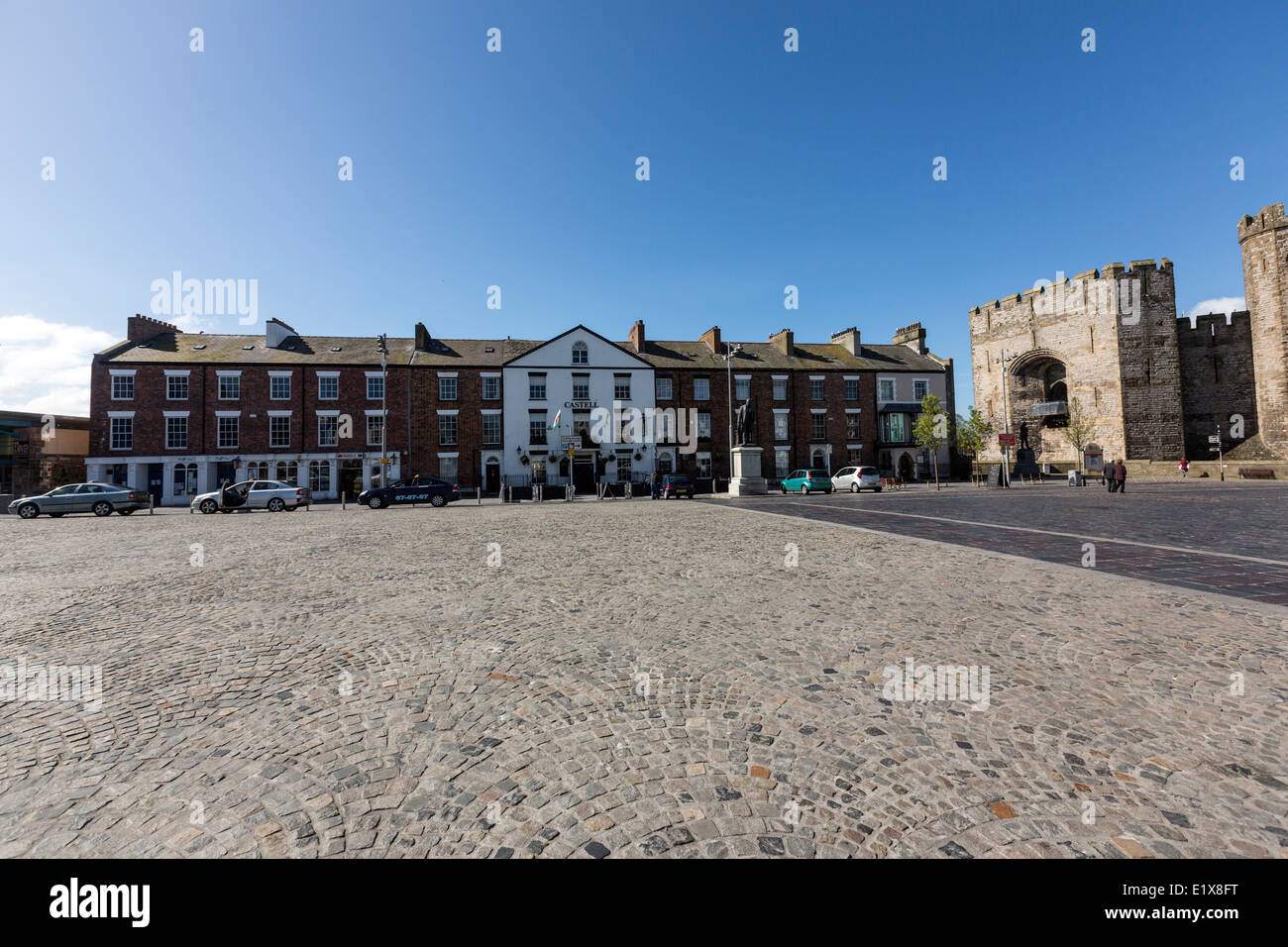Caernarfon Castle, Town Square Stock Photo Alamy