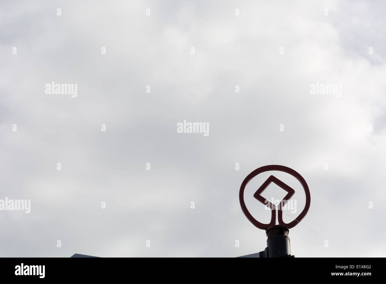 World heritage sign symbol made out of metal in Karlskrona, Sweden Stock Photo