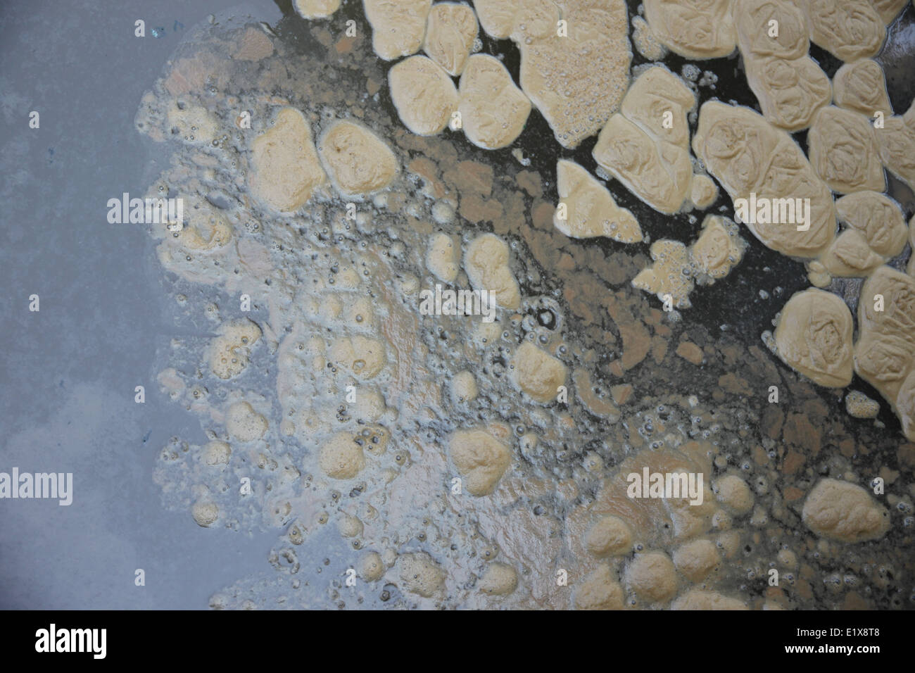 The water of recycling in sewage treatment station. Stock Photo