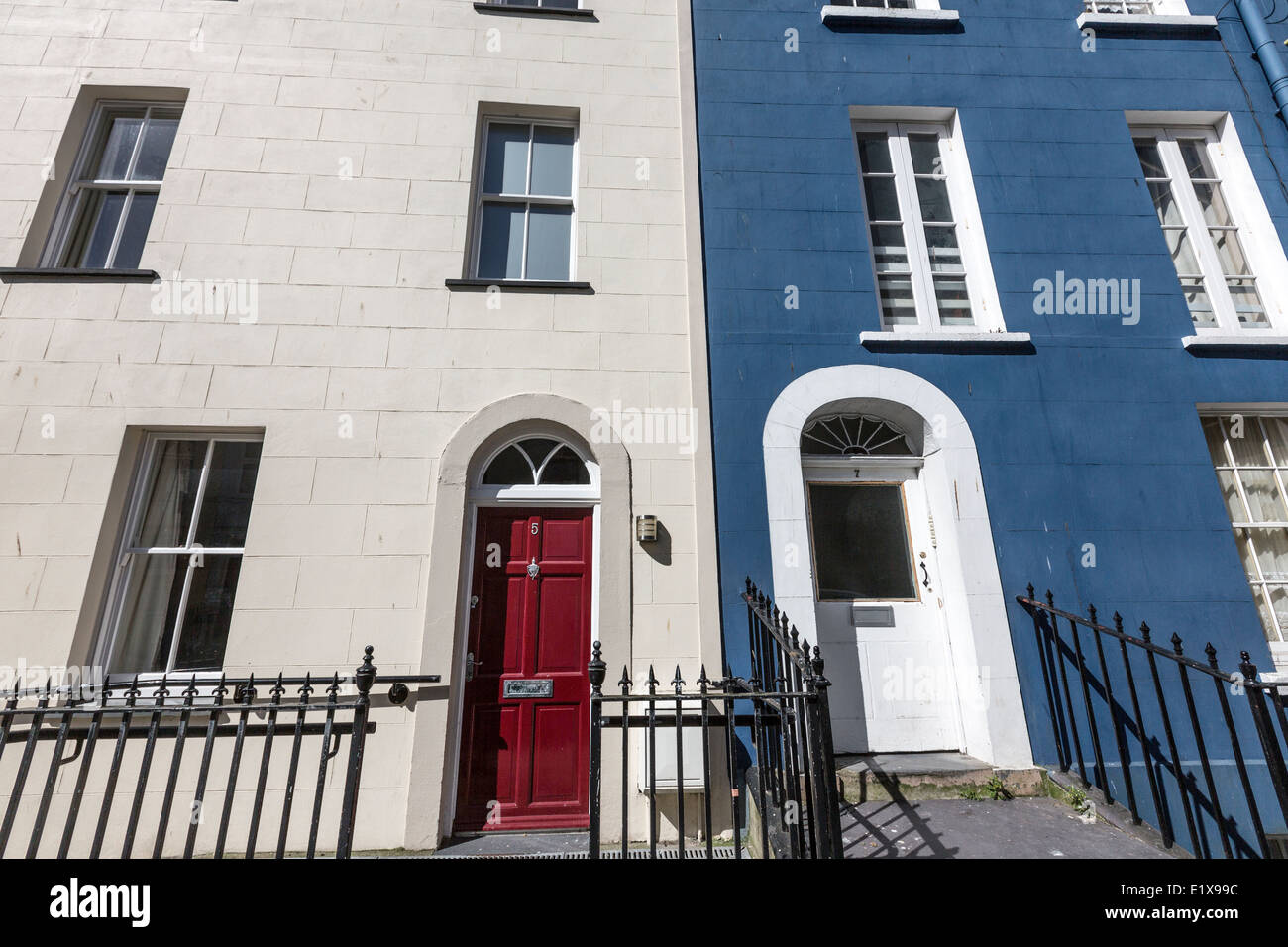Color houses in Caernarfon Stock Photo Alamy
