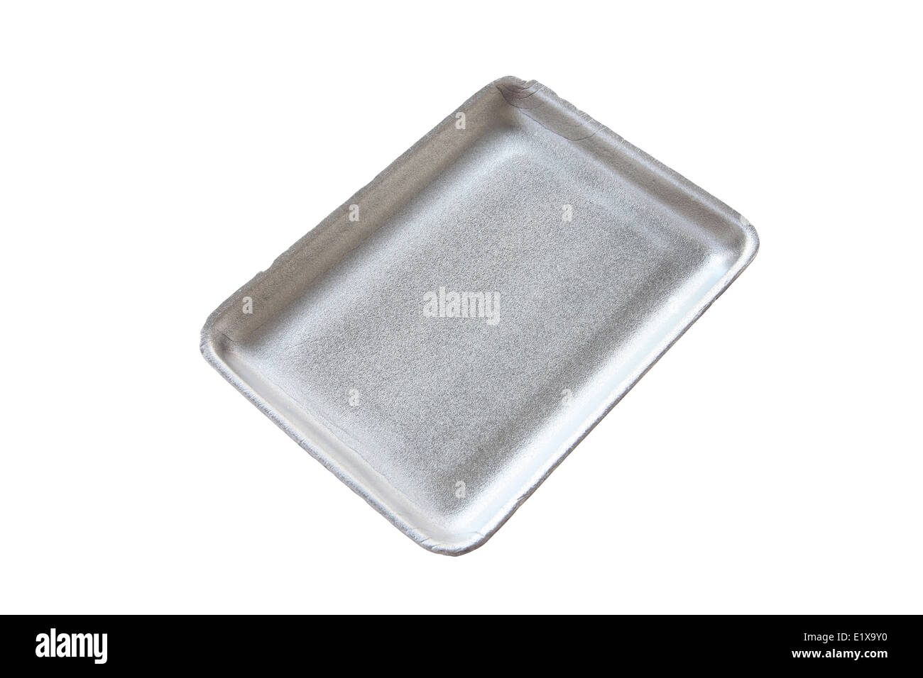 Black empty food tray or foam food container isolated on white background. Stock Photo