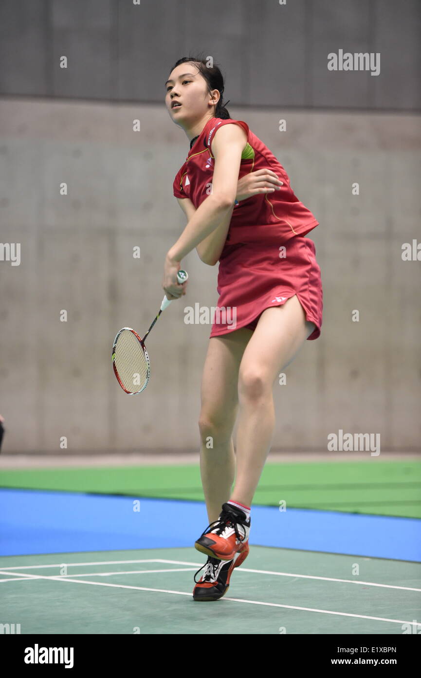 Tokyo, Japan. 10th June, 2014. Aya Ohori (JPN) Badminton : Yonex Open Japan  2014 Women's Singles Qualification First Round at Tokyo Metropolitan  Gymnasium in Tokyo, Japan . © Hitoshi Mochizuki/AFLO/Alamy Live News