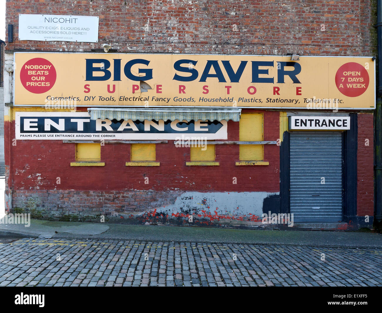 Closed down retail shop in Stockport Cheshire UK Stock Photo Alamy