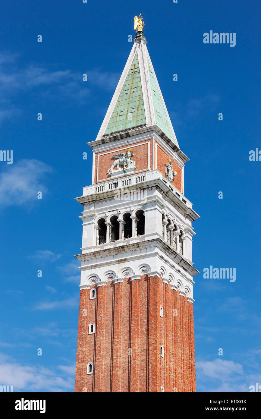 San Marco campanile on Saint Mark square in Venice in the morning Stock Photo