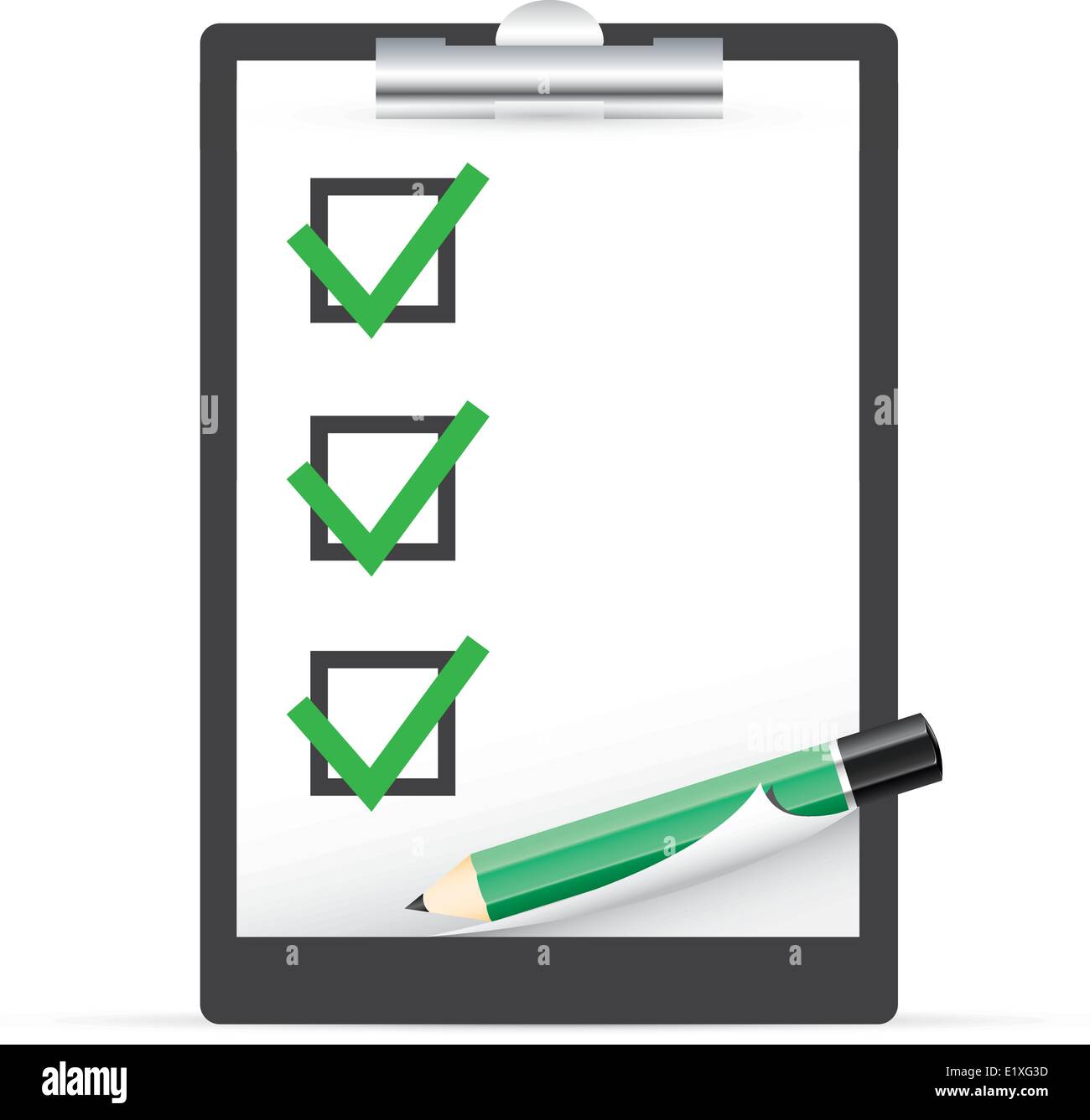 Clipboard with checkboxes and pen vector EPS10 Stock Vector Image & Art
