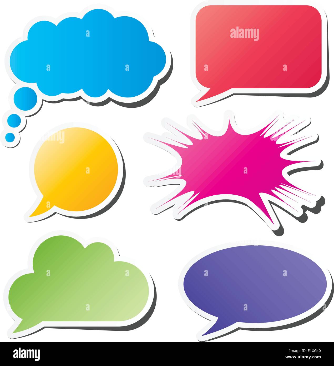 Six colorful speech bubbles eps10 vector Stock Vector Image & Art - Alamy
