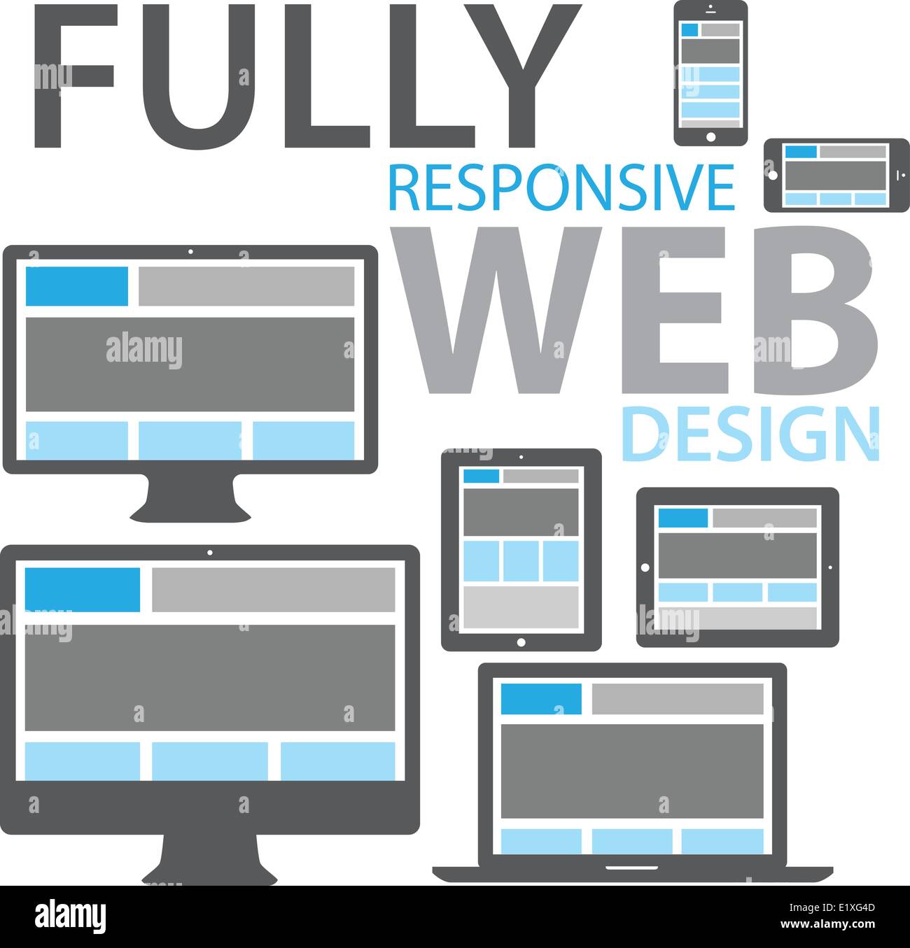 Responsive web design icon set isolation vector Stock Vector Image ...