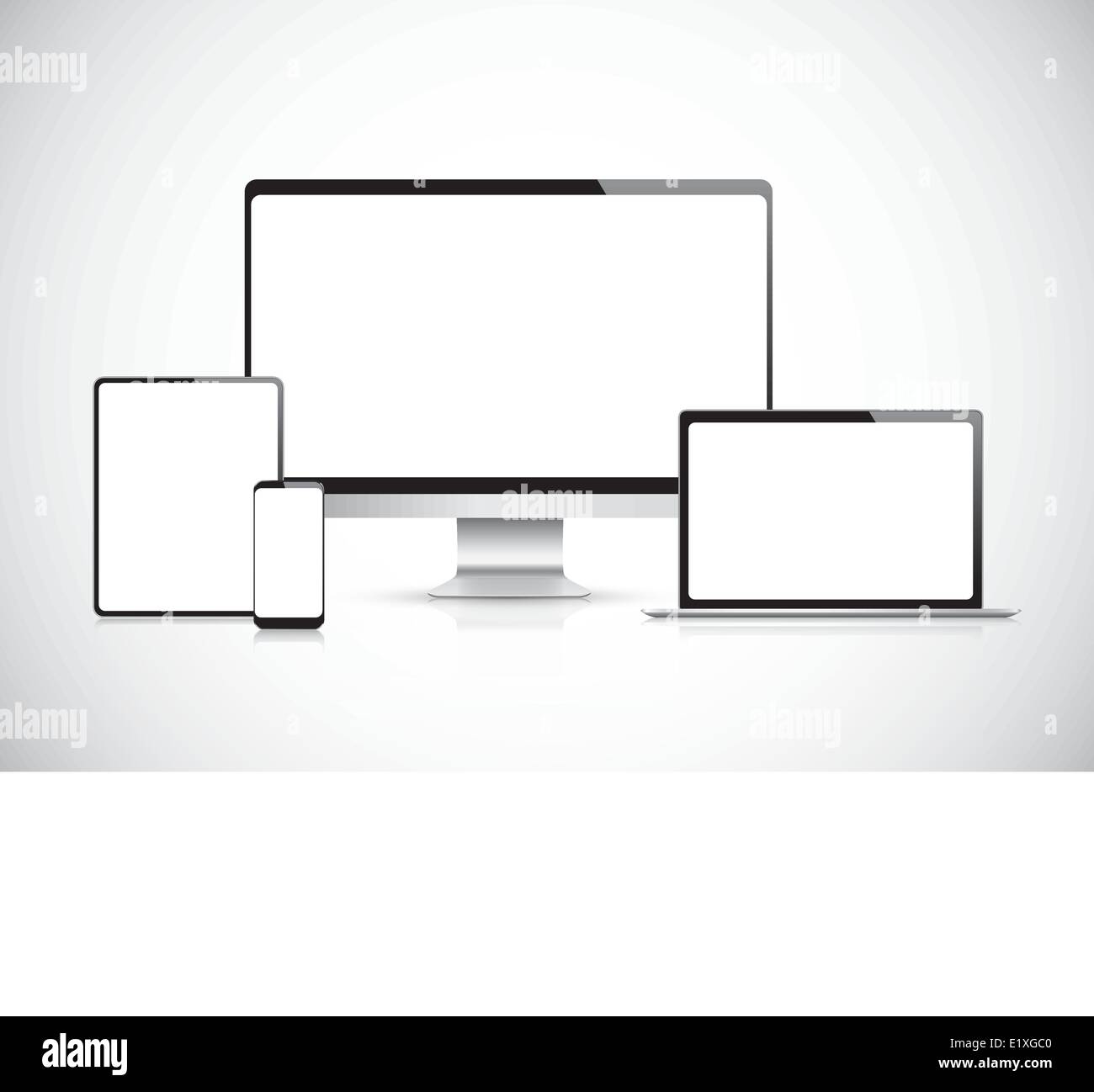 Computer, laptop, tablet, phone displays vector eps10 Stock Vector ...