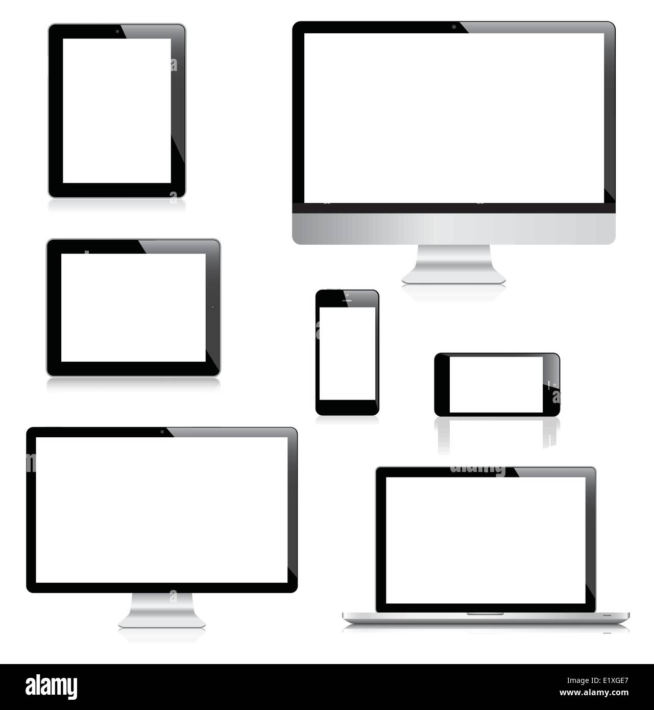 Modern computer, laptop, tablet and smartphone vectors Stock Vector ...