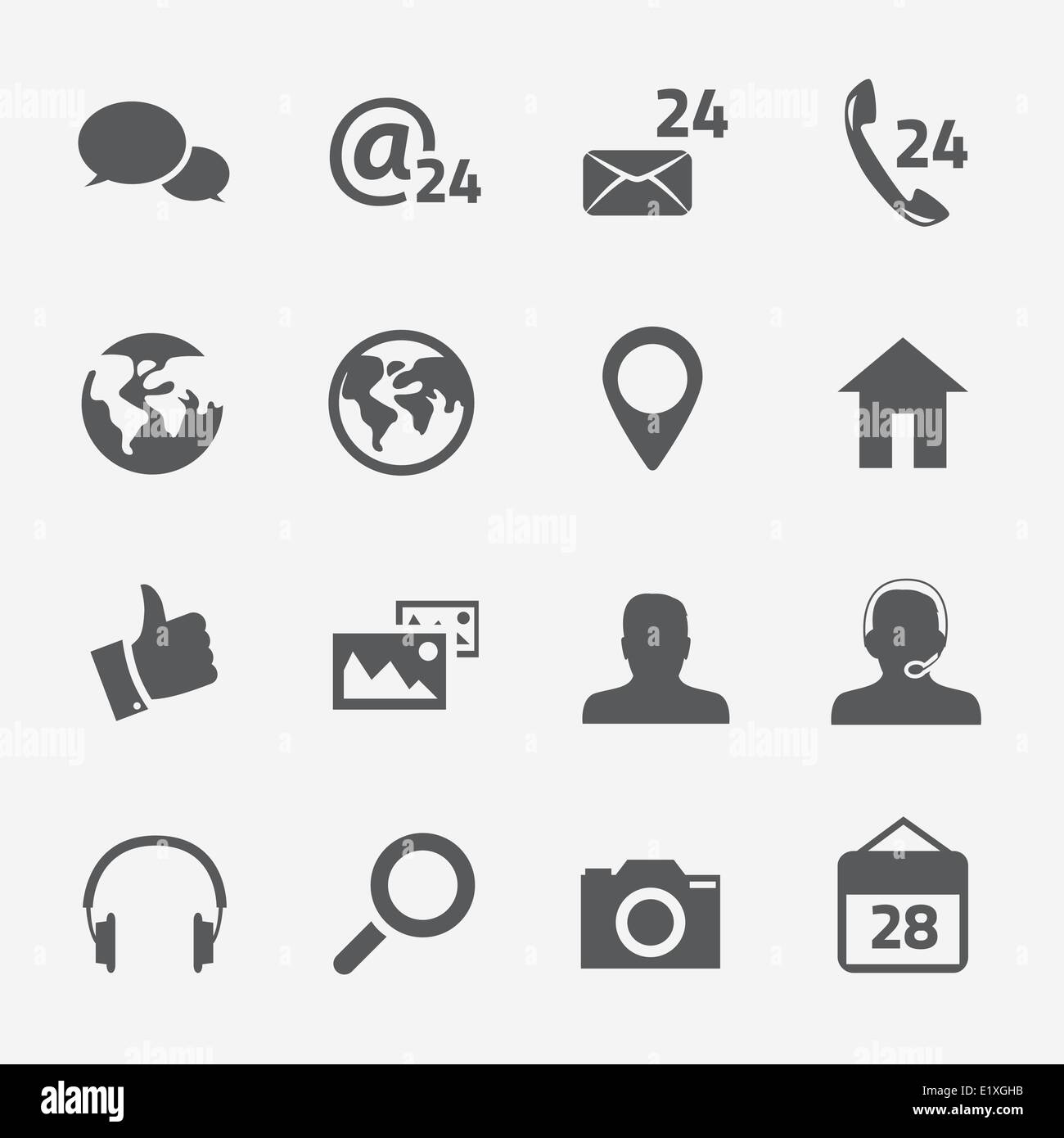16 Social media and connection vector icons set Stock Vector Image ...