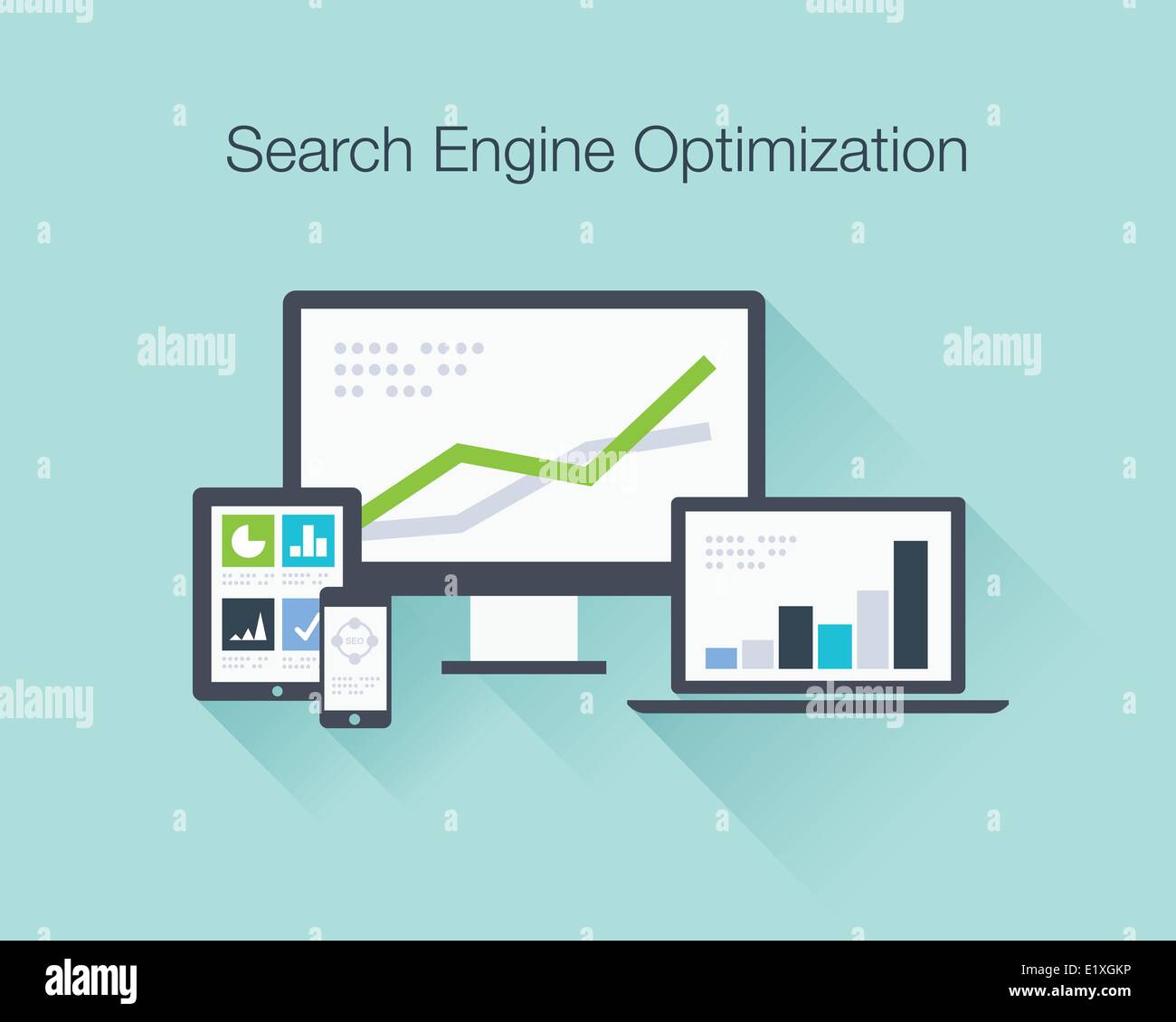 Search Engine Optimization flat icon illustration vector concept Stock ...