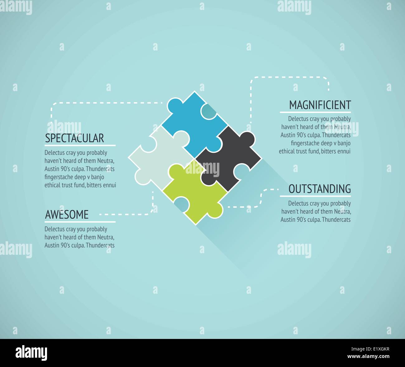 Puzzle piece flat infographics business concept vector Stock Vector ...