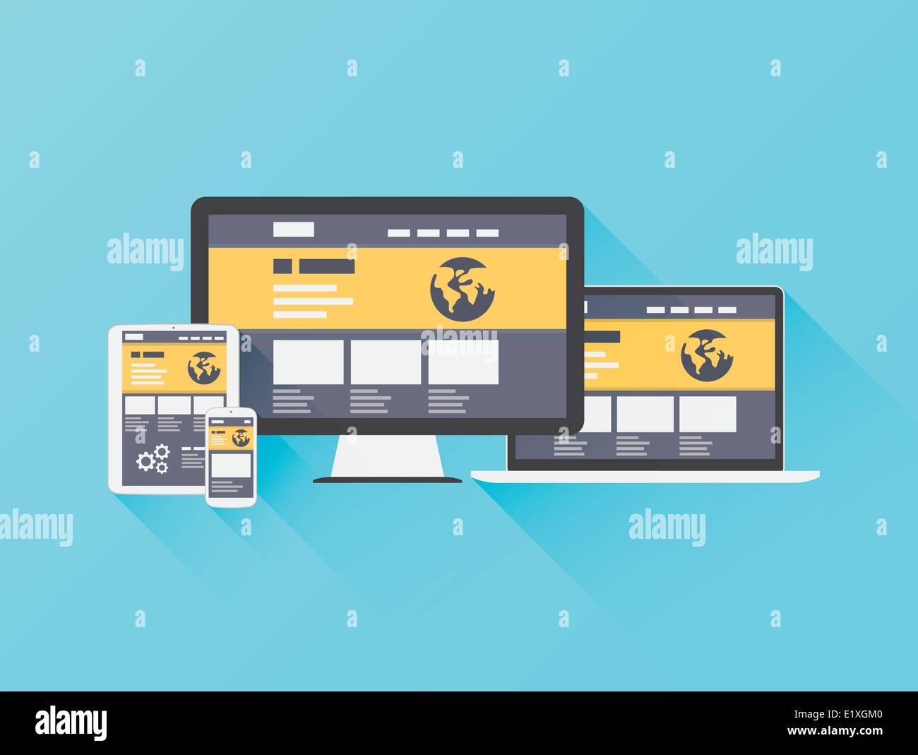 Modern flat illustration of website coding vector eps10 Stock Vector ...