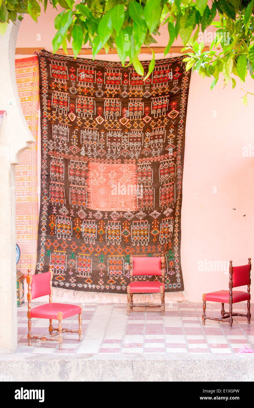 Traditional Moroccan carpets for sale in Meknes, Morocco Stock Photo