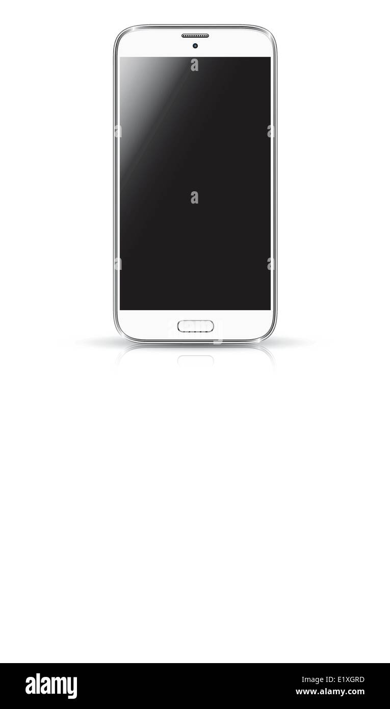White smartphone realistic vector illustration isolation Stock Vector ...