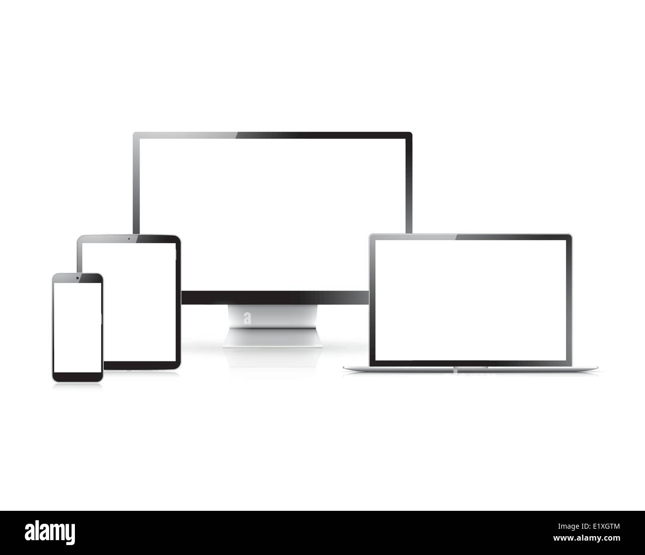 Realistic vector set of laptop, tablet, smartphone and computer Stock ...