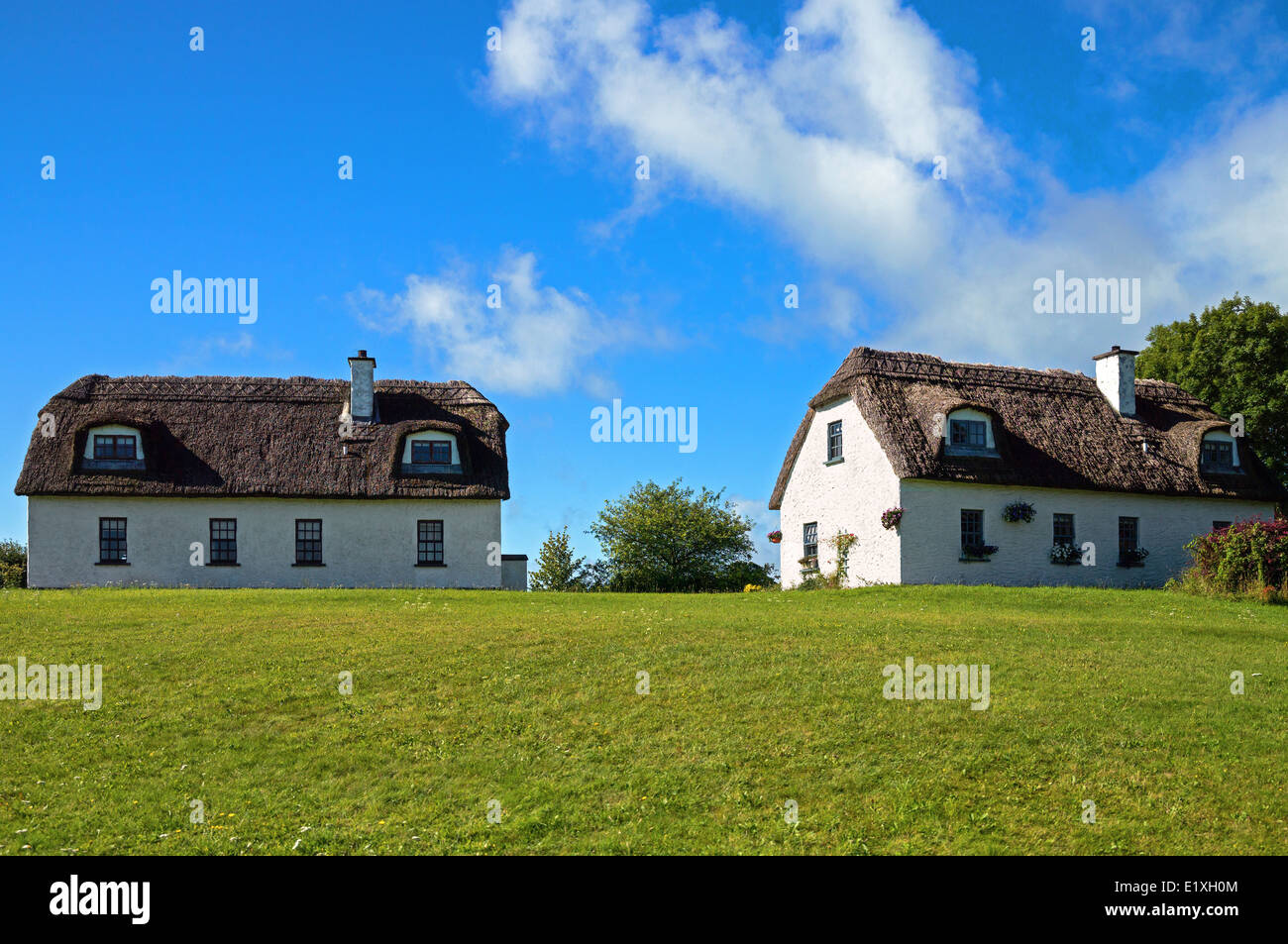 Ireland, Galway country, traditional country houses in the Dunguaire castle area Stock Photo