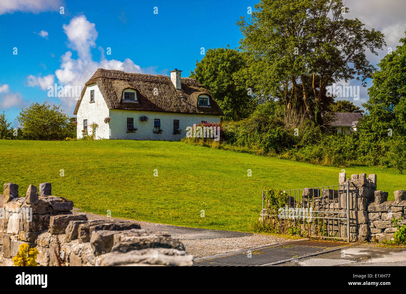 Ireland, Galway county, traditional country houses in the Dunguaire castle area Stock Photo