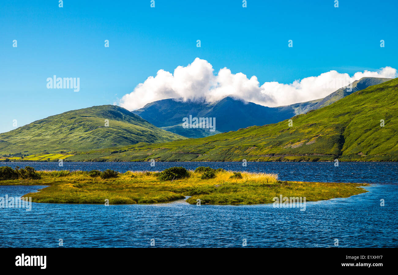 Ireland, Galway county, Connemara area, the Leenane lake Stock Photo ...