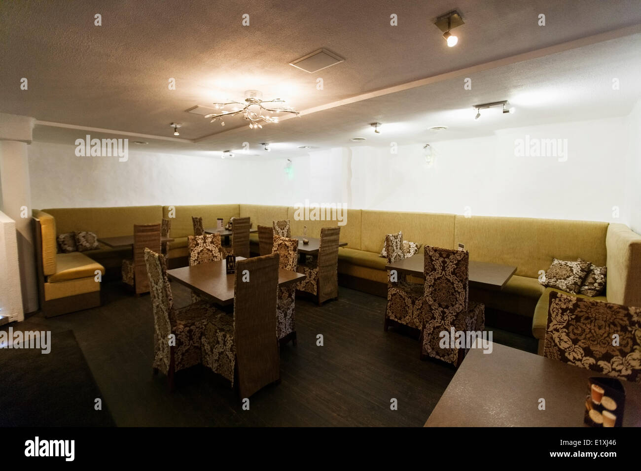 Interior of empty restaurant Stock Photo