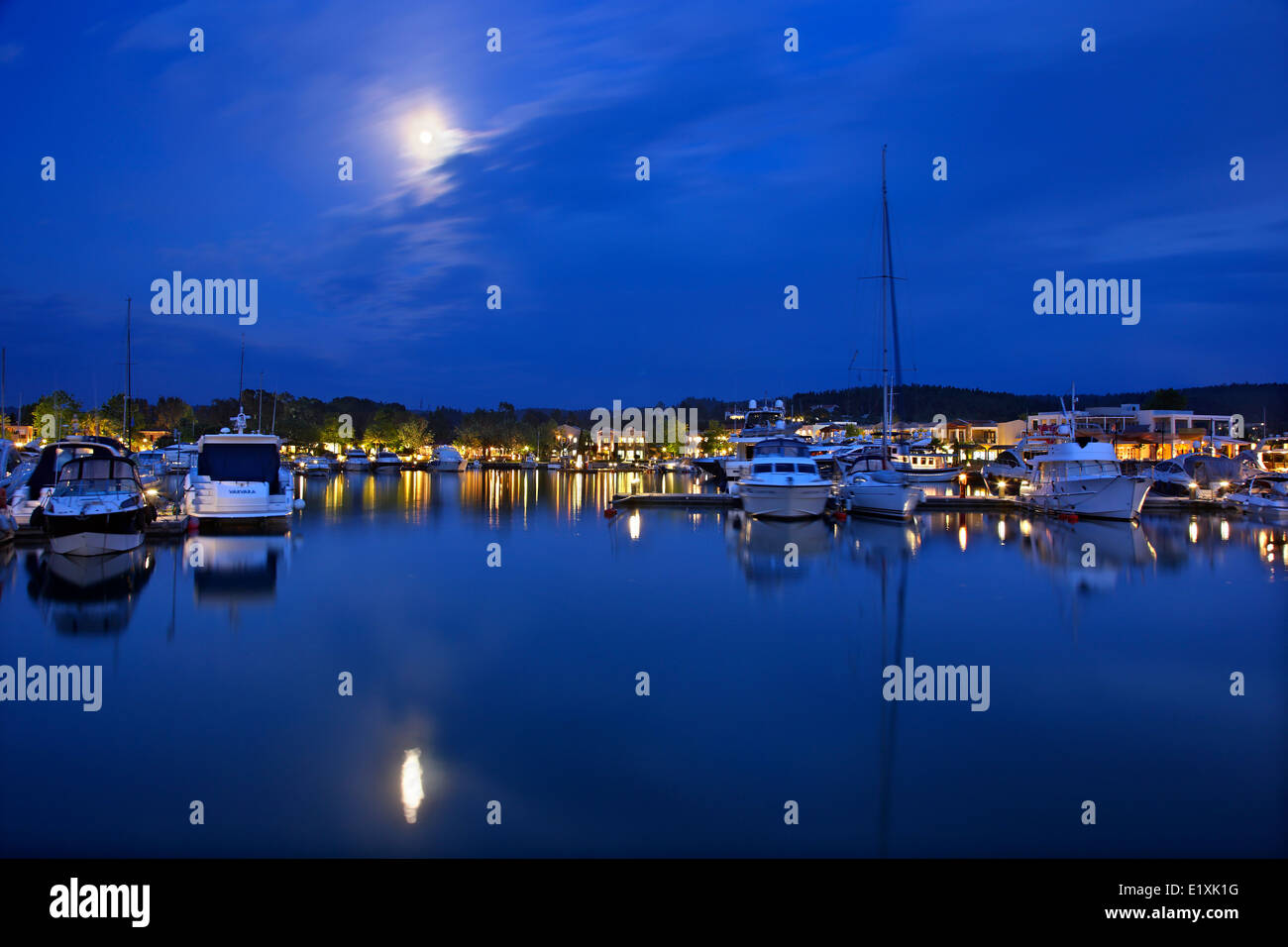 The Marina at Sani Beach Resort, Kassandra peninsula, Halkidiki ('Chalkidiki'), Macedonia, Greece. Stock Photo