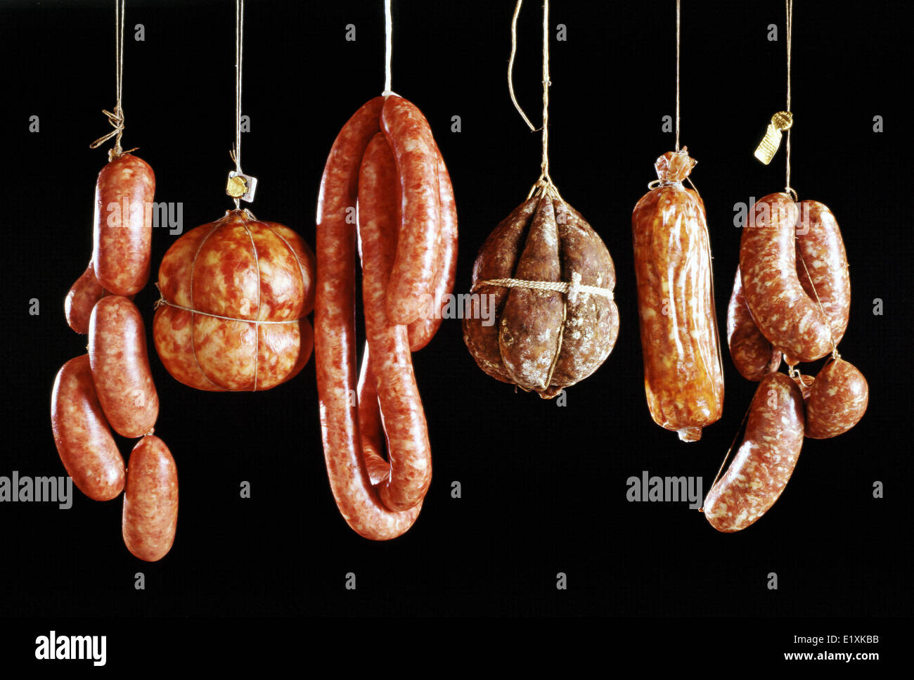 Variety of pork sausages Stock Photo Alamy