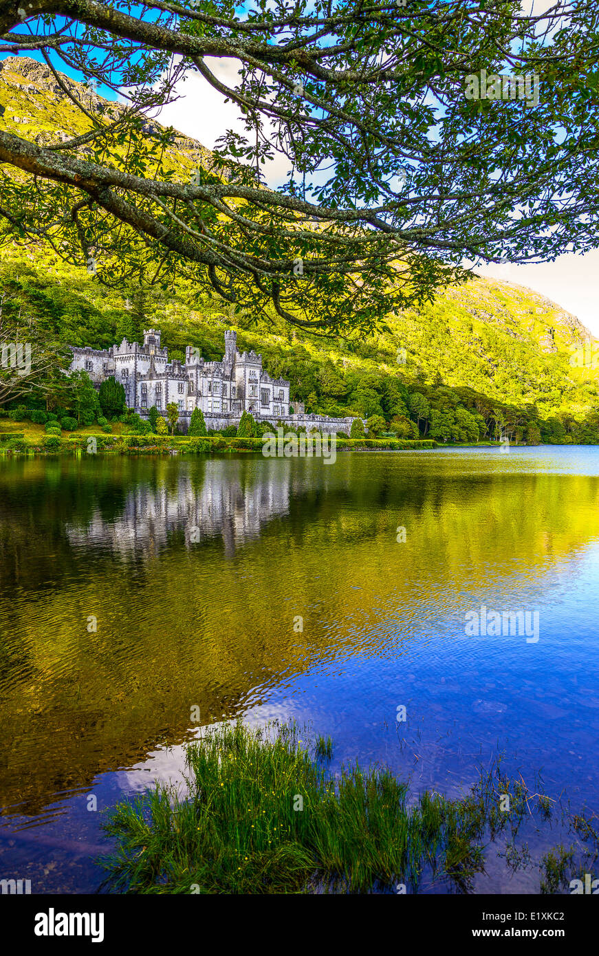 Ireland, Galway county, Connemara area, the Kylemore abbey on the ...