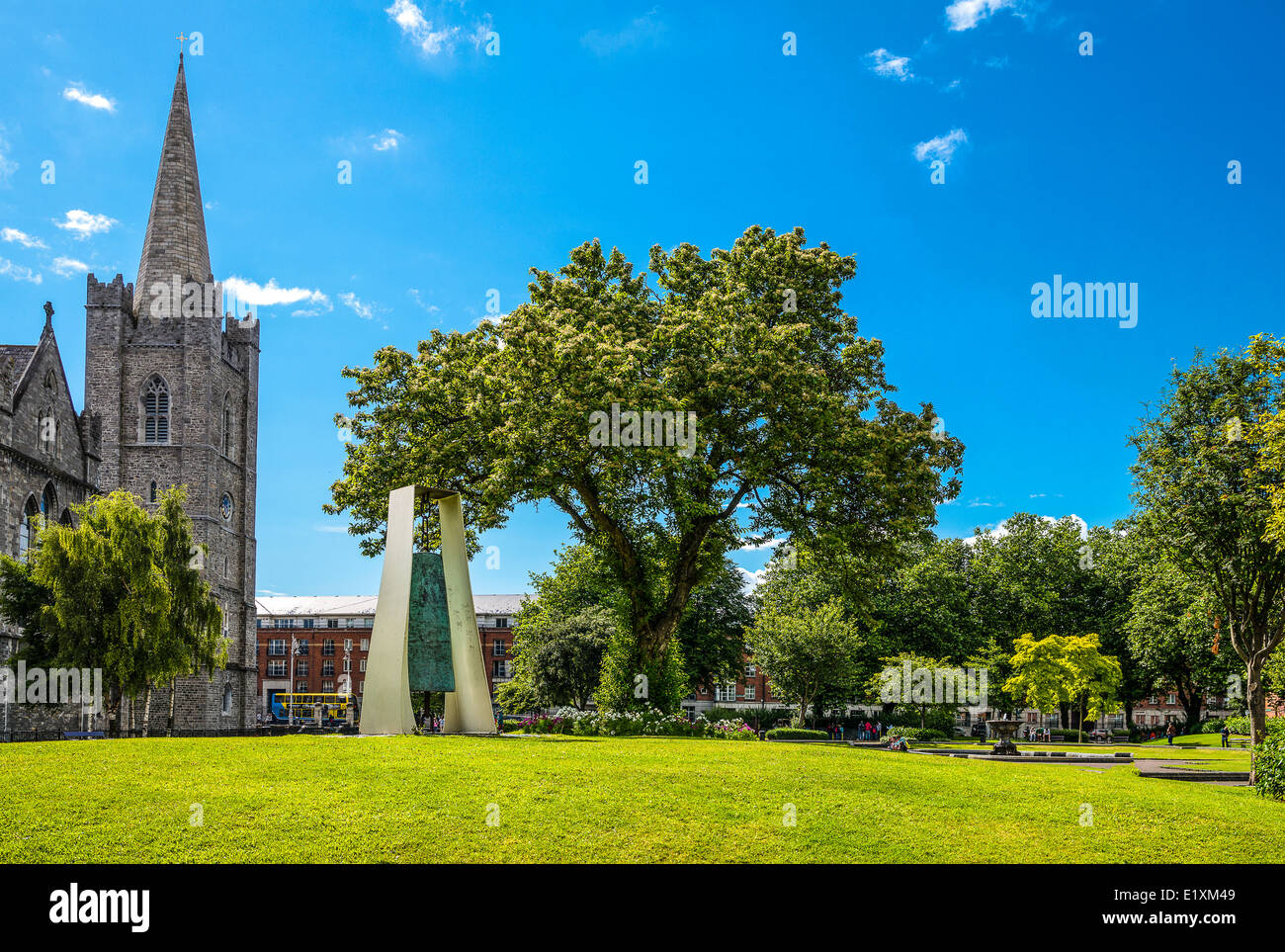 Ireland, Dublin, the St Patrik's gardens and cathedral Stock Photo