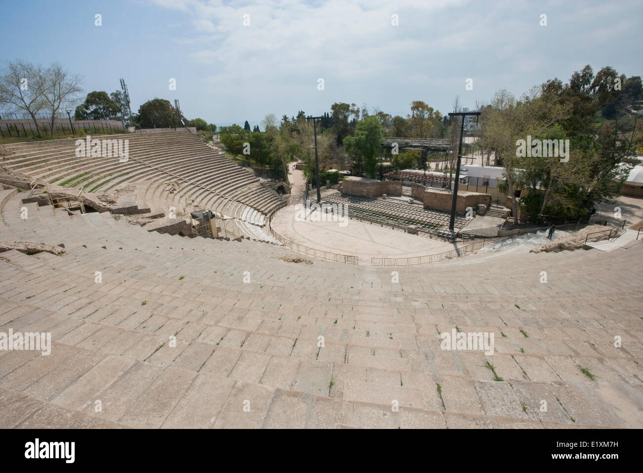 High angle view of roman amphitheater, Tunis, Tunisia Stock Photo
