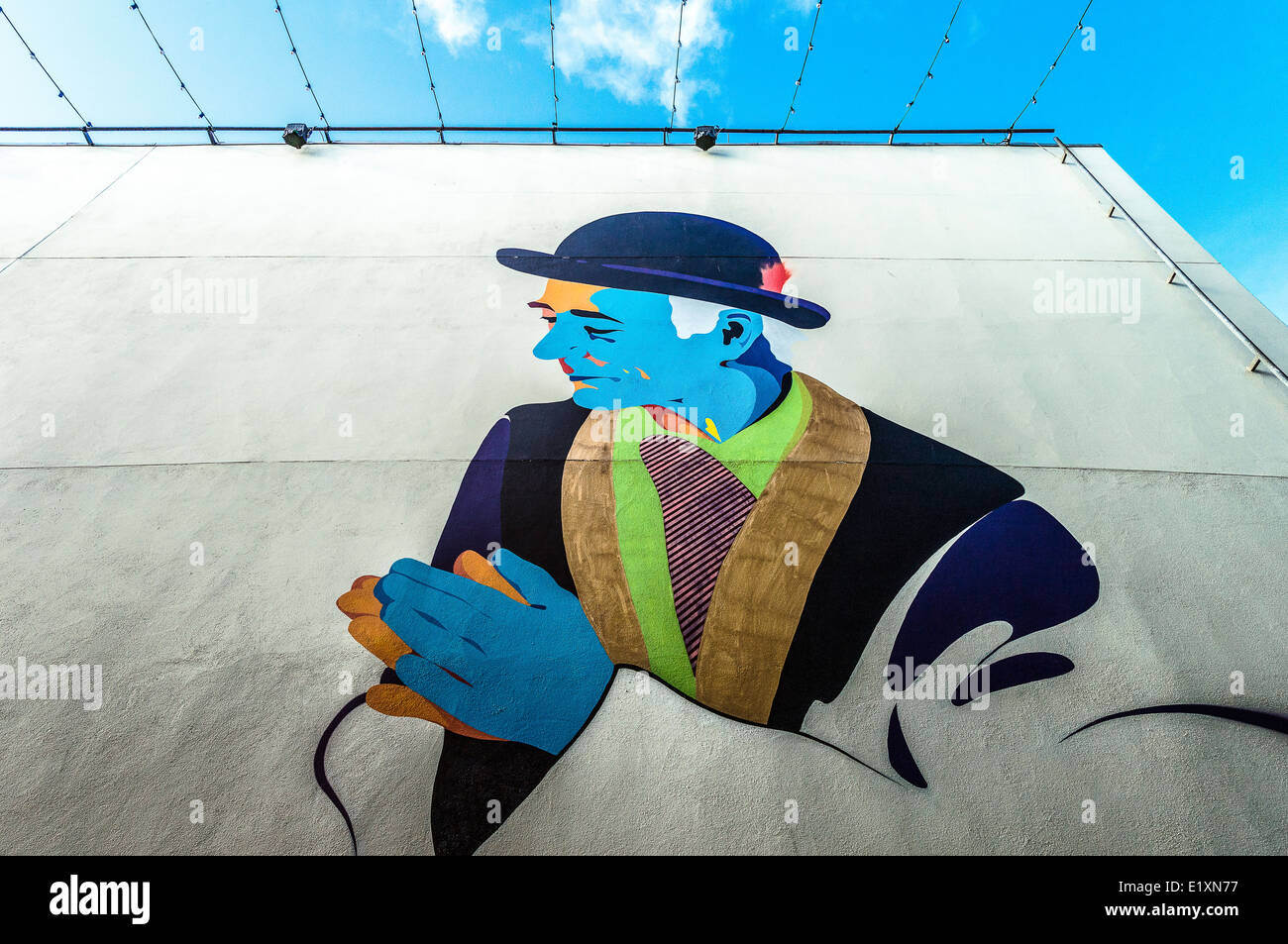 Ireland, Dublin, a decorated wall of the Art Center in the Temple Bar