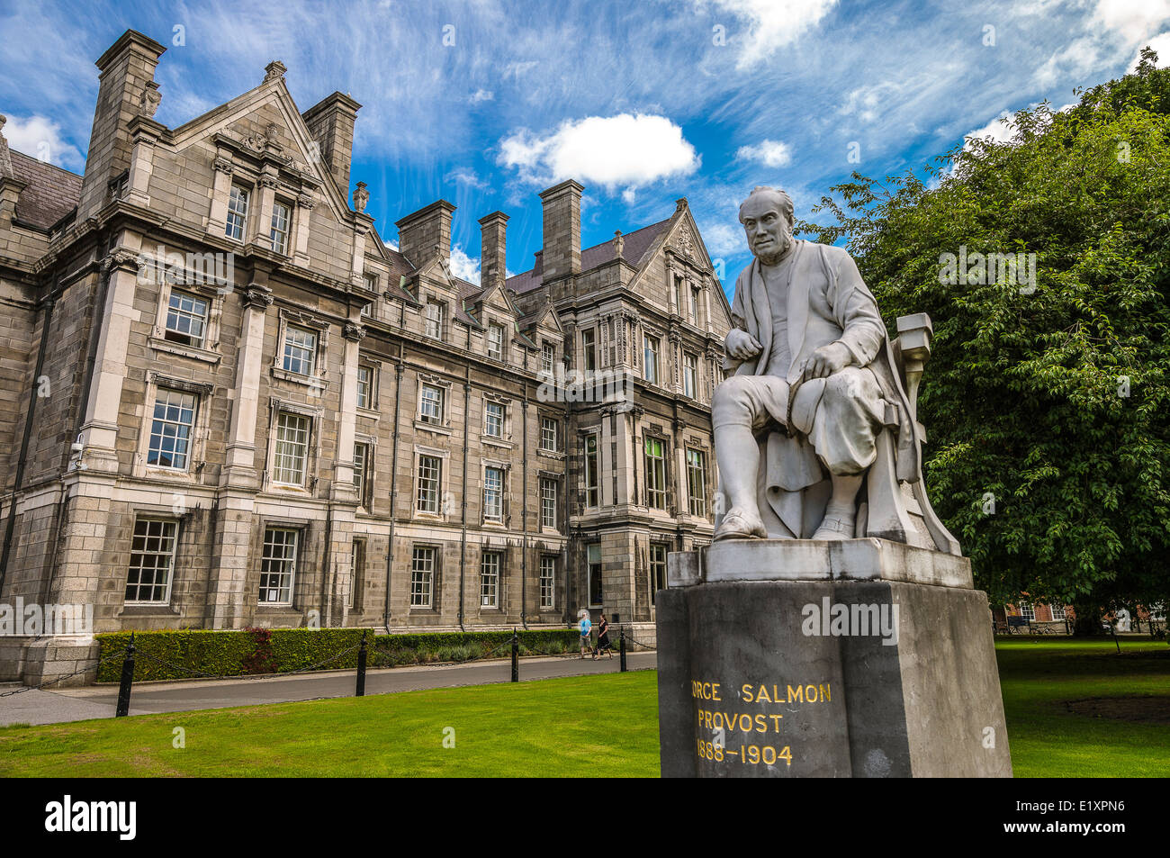 Ireland, Dublin, the Salmon statue in the Trinity College Stock Photo