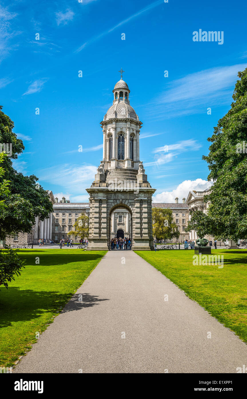 Ireland, Dublin, the Campanile of the Trinity College Stock Photo