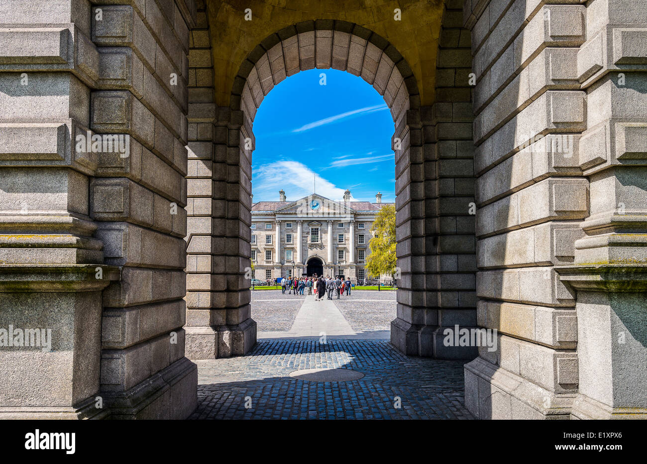 Ireland, Dublin, view of the Trinity College from the Campanile arc Stock Photo